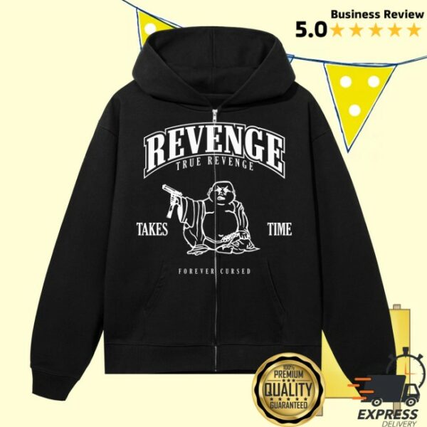 Revenge Store Merch Tru Revenge Zip Black White Hoodie