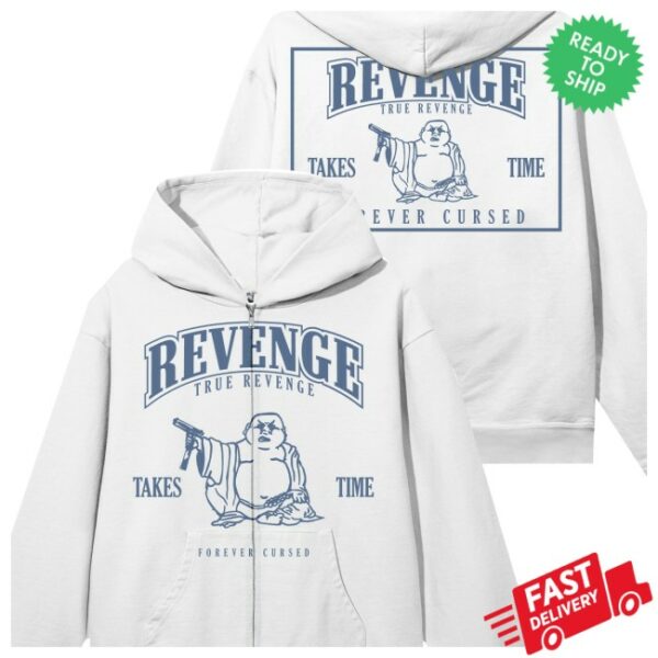 Revenge Store Merch Tru Revenge Zip White Blue Hoodie