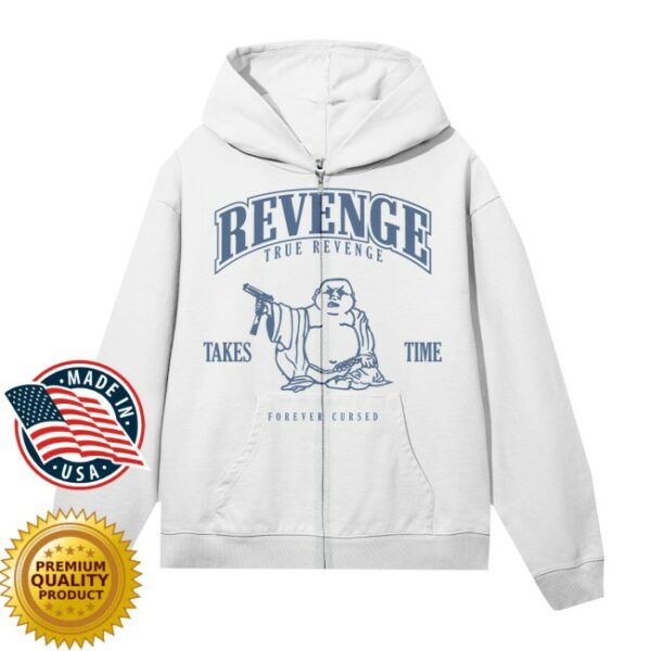 Revenge Store Merch Tru Revenge Zip White Blue Hoodie
