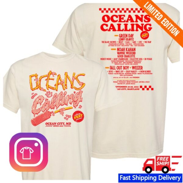 Oceans Calling Festival Store Merch Fries Lineup Tee