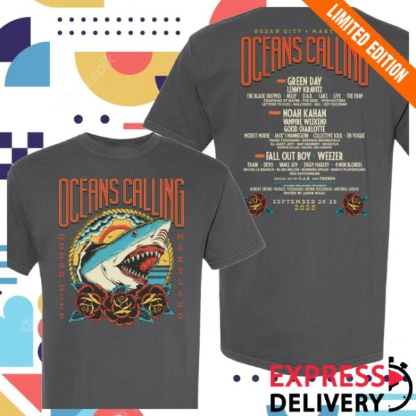 Oceans Calling Festival Store Merch Shark Lineup Tee