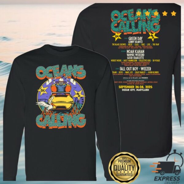 Oceans Calling Festival Store Merch Rollercoaster Lineup Long Sleeve Tee