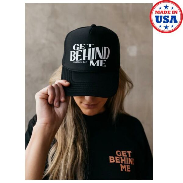 Emerson Day Music Merch Get Behind Me Black Trucker Hat