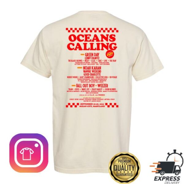 Oceans Calling Festival Merch Store Fries Lineup Tee