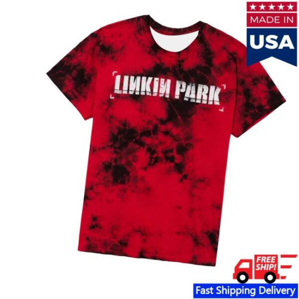 Hot Topic Shop Merch Linkin Park Red And Black Cloud Wash T-Shirt