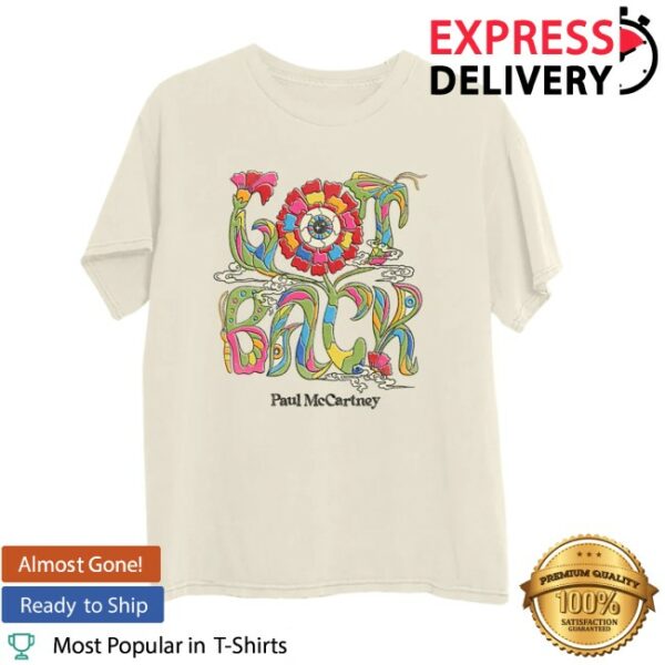 Paul Mccartney Store Merch Got Back 2025 Floral Tour T-Shirt