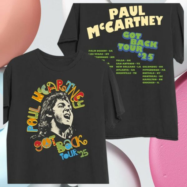 Paul Mccartney Store Merch Got Back 2025 Peace T-Shirt