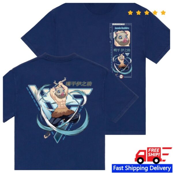 Hyprland Store Merch Demon Slayer Inosuke Sliced Shirt