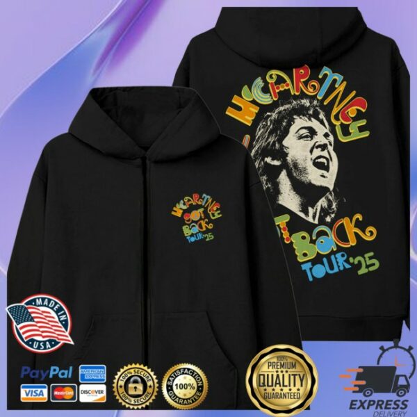 Paul Mccartney Store Merch Got Back 2025 Peace Zip Hoodie
