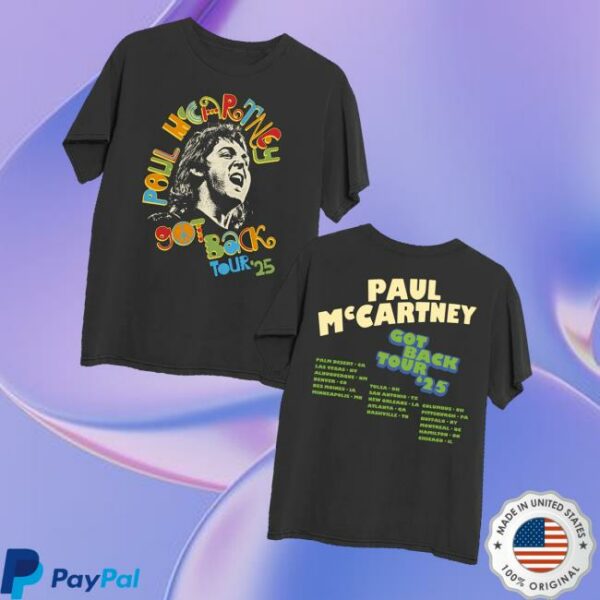 Paul Mccartney Merch Store Got Back 2025 Peace T-Shirt