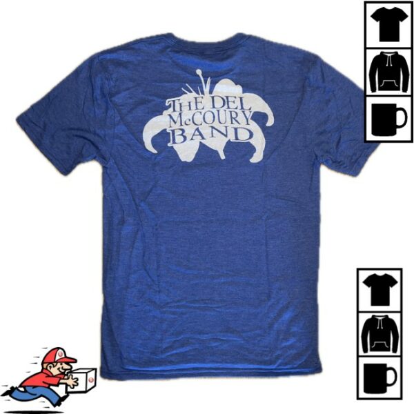 Del Mccoury Band Store Merch Blue Del Yeah Shirt With White Lettering Shirt