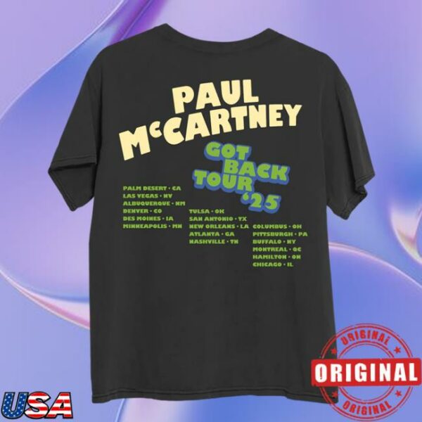 Paul Mccartney Merch Got Back 2025 Peace T-Shirt