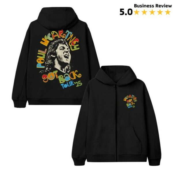 Paul Mccartney Merch Got Back 2025 Peace Zip Hoodie