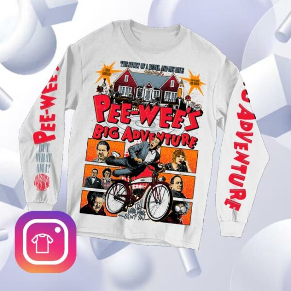 Halftone Horror Shop Merch Pee Wee’s Big Adventure Long Sleeve