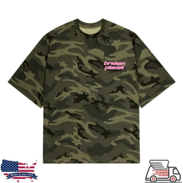 Broken Planet Merch Store Star Logo T-Shirt Green Star Camo