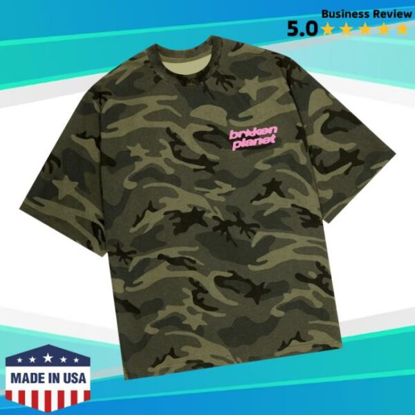 Broken Planet Merch Store Star Logo T-Shirt Green Star Camo