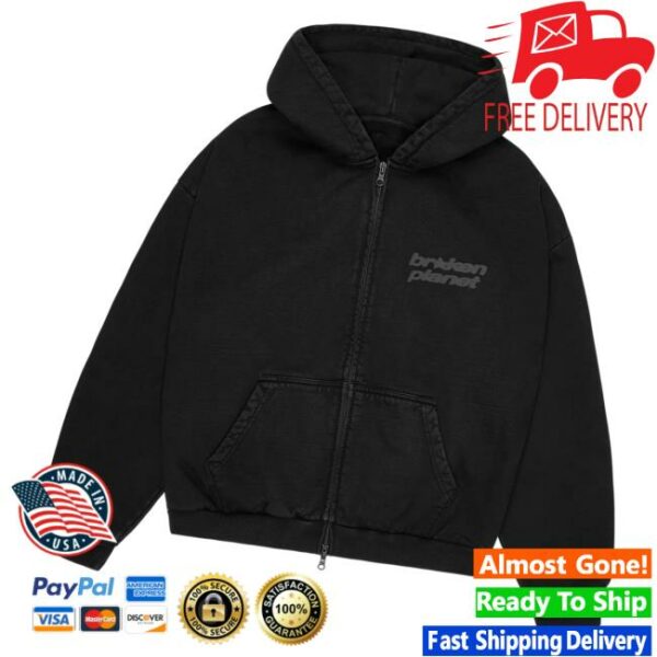 Broken Planet Merch Store Star Logo Zip-Up Hoodie Black