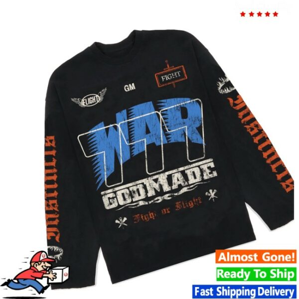 Godmadeclo Store Merch War Black Long Sleeve T-Shirt