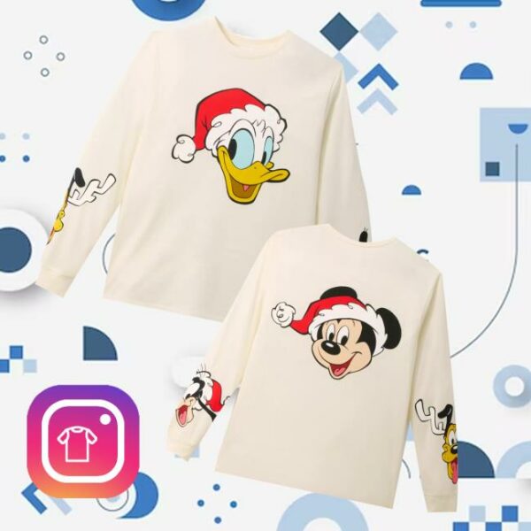 Disney Store Merch Mickey Mouse And Friends Holiday Long Sleeve T-Shirt