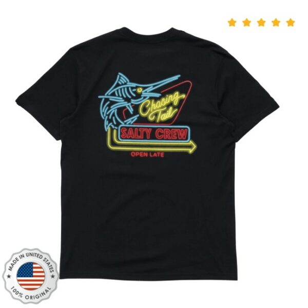 Salty Crew Store Merch Neon Sign Premium Ss Black Tee