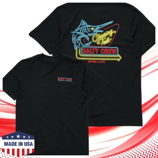 Salty Crew Store Merch Neon Sign Premium Ss Black Tee