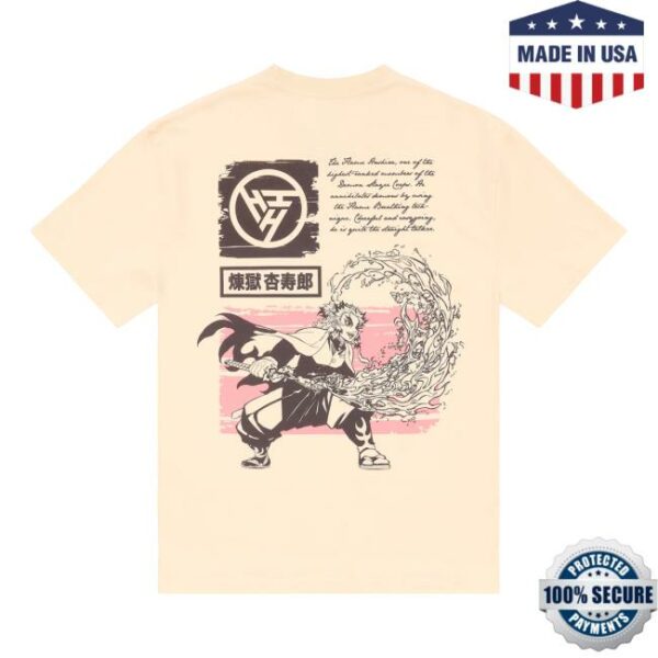 Hypland Merch Store Demon Slayer Flame Hashira Shirt Cream