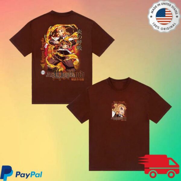 Hypland Store Merch Demon Slayer Rengoku Flame Shirt