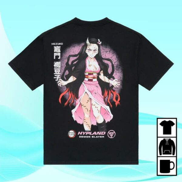 Hypland Merch Store Demon Slayer Slayer Nezuko Half Demon Shirt