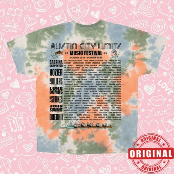 Aclfestival Store Merch Poster Tie Dye Lineup Tee