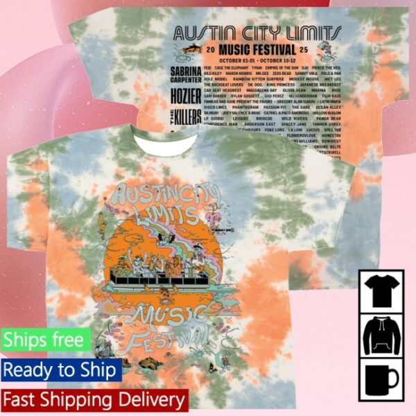 Aclfestival Store Merch Poster Tie Dye Lineup Tee