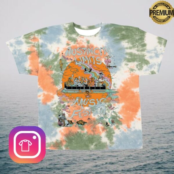 Aclfestival Store Merch Poster Tie Dye Lineup Tee