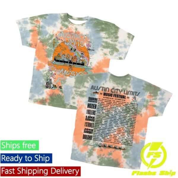 Aclfestival Store Merch Poster Tie Dye Lineup Tee