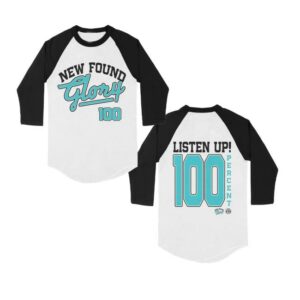 Pure Noise Merch Store Listen Up White Black Baseball Tee