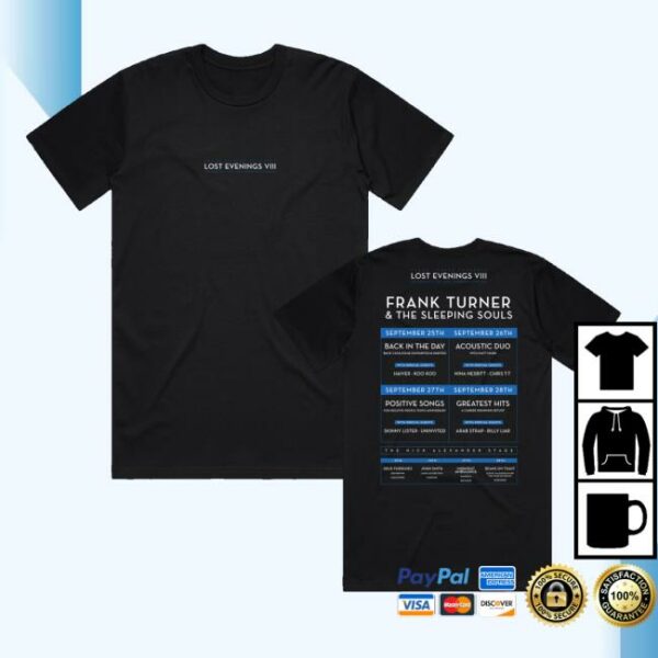 Frank Turner Shop Merch Lost Evenings Viii Line Up T-Shirt