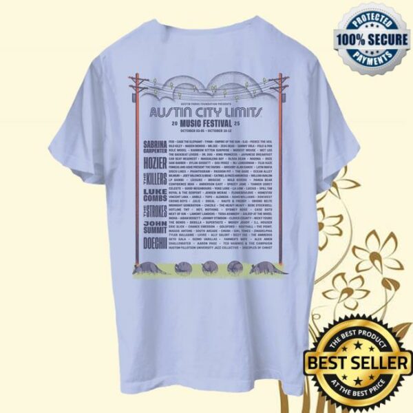 Acl Festival Merch Store Dillo Lineup Tee