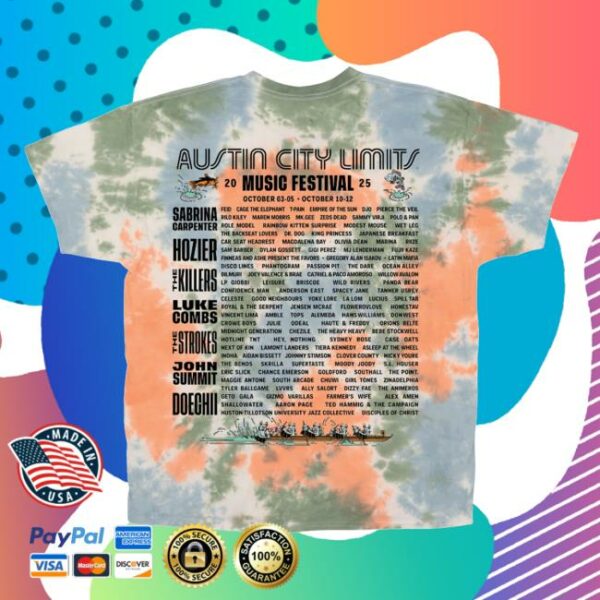 Acl Festival Merch Store Poster Tie Dye Lineup Tee