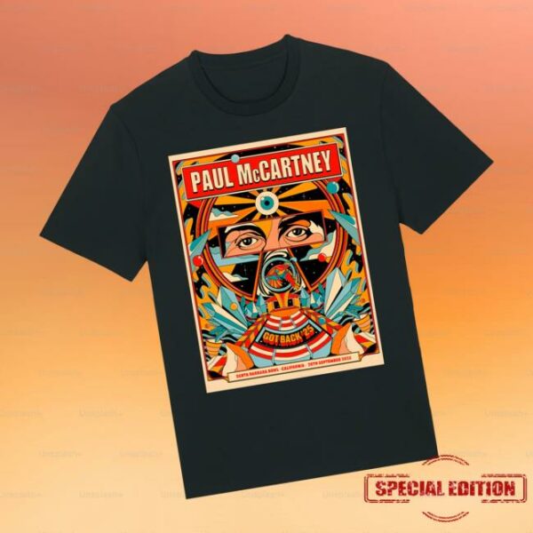 Paul Mccartney Merch Got Back 2025 Santa Barbara Event T-Shirt
