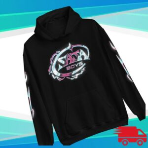 Netflix Store Merch Kpop Demon Hunters Saja Boys Chrome Logo Hooded Sweatshirt