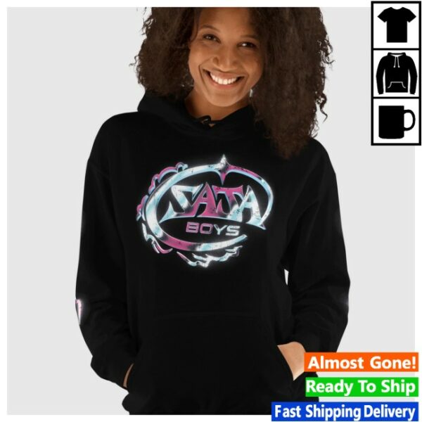 Netflix Store Merch Kpop Demon Hunters Saja Boys Chrome Logo Hooded Sweatshirt