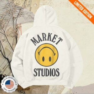 Market Studios Store Merch Smiley Upside Down Lockup Hoodie