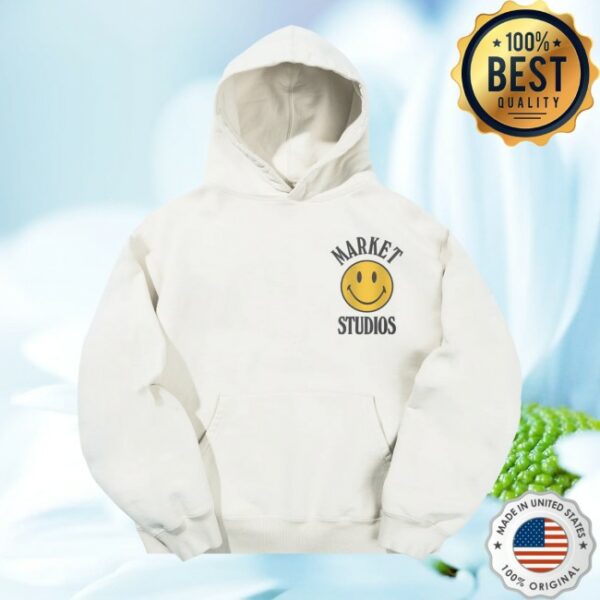 Market Studios Store Merch Smiley Upside Down Lockup Hoodie