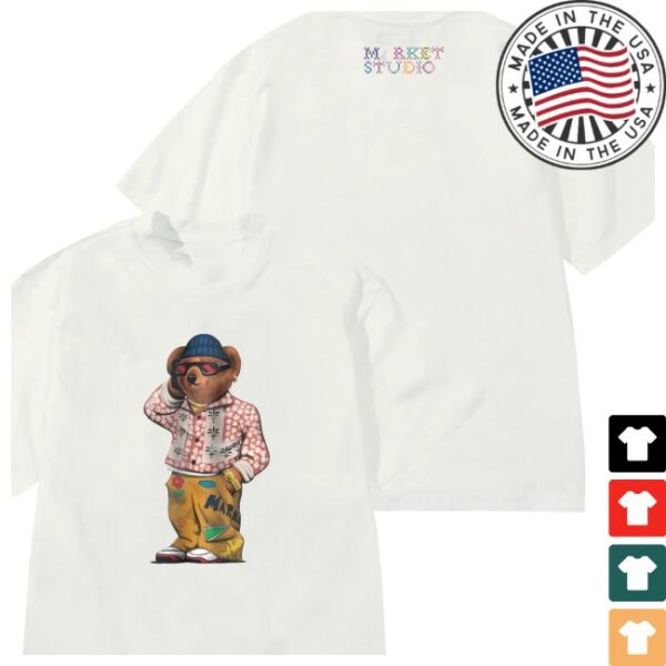 Market Studios Store Merch Folk Fitted Bear T-Shirt