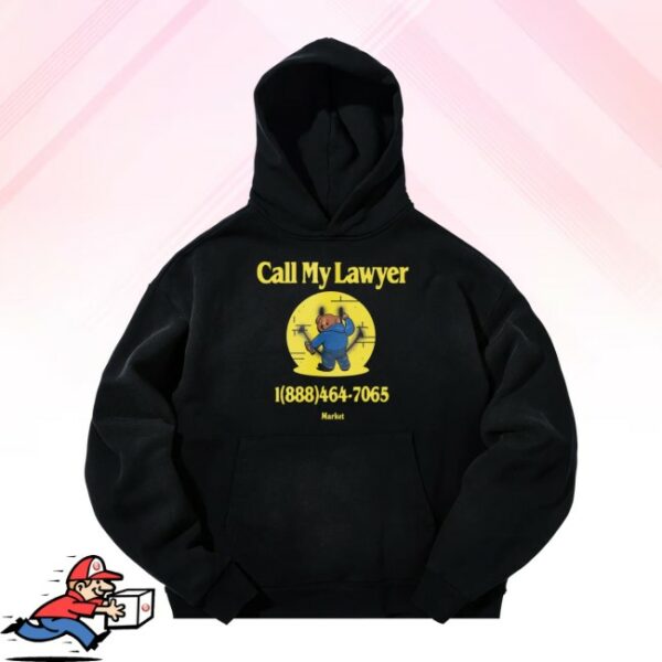 Market Studios Store Merch Smiley Call My Lawyer Bear Hoodie