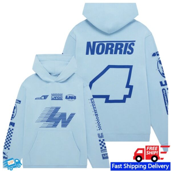 Lando Norris Store Merch Racer Blue Hoodie