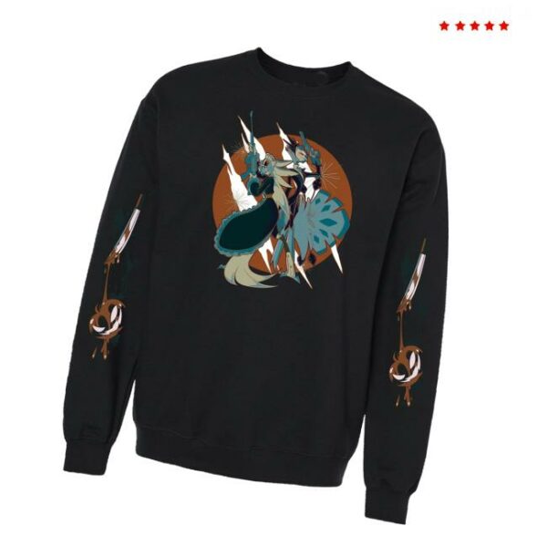 Sharkrobot Merch Store Andrealphus And Stella Halloween Slasher Crewneck Sweatshirt