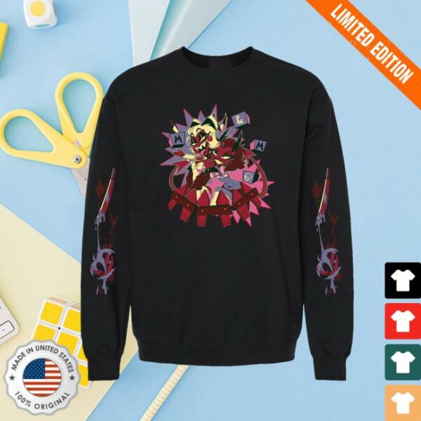 Sharkrobot Merch Store Moxxie And Millie Halloween Slasher Crewneck Sweatshirt