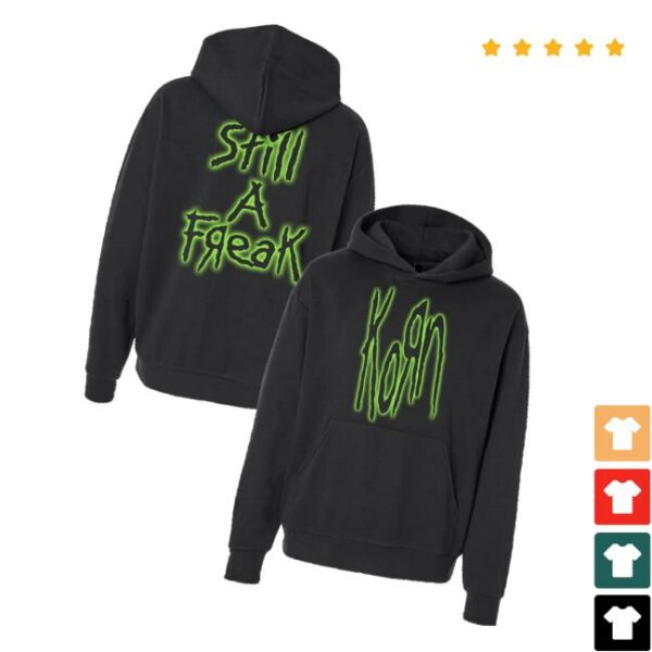 Korn Official Store Merch Green Still A Freak Glow Hoodie