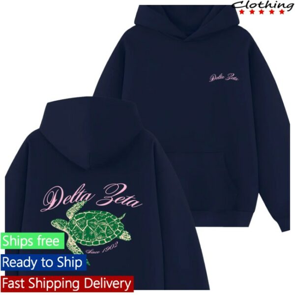 The Hang Loose Hut Store Merch Delta Zeta Totally Turtle Sorority Hoodie