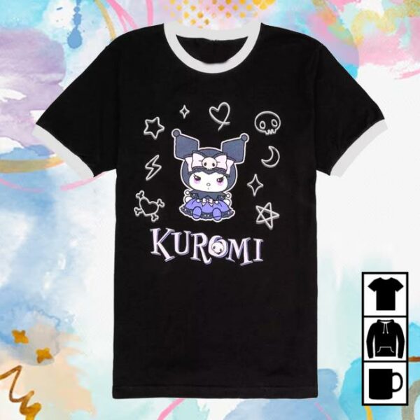 Hot Topic Merch Store Kuromi’s Mischief Mansion Ringer T-Shirt
