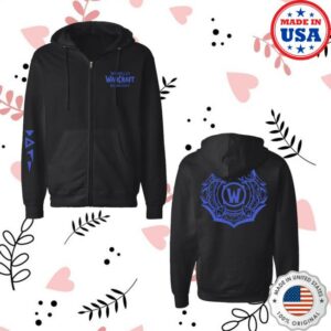 Blizzard Gear Shop Merch World Of Warcraft Midnight Dark Heart Black Zip-Up Hoodie